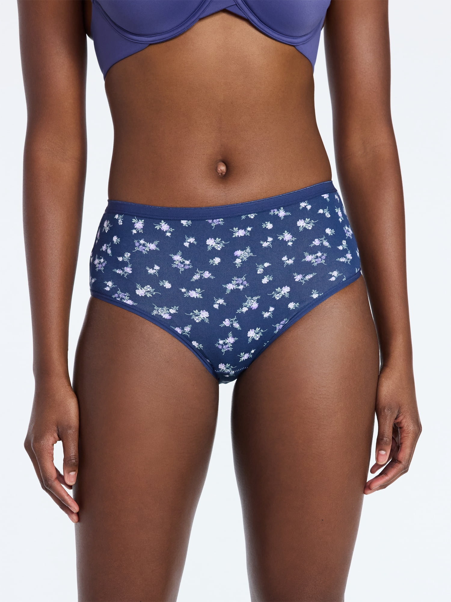 Joyspun Women's Cotton-Blend Brief Panties, 6-Pack, Sizes S-XXXL