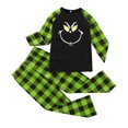 thumbnail image 2 of Conjuntos de pijamas navideños familiares a juego Grinch 2024, pijama de Grinch con parte superior y pantalones de pijama a cuadros, pijama de Grinch para niños y adultos para la familia, 10 Años, 2 of 4
