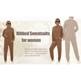 thumbnail image 6 of Fantaslook Two Piece Sets for Women Crewneck Long Sleeve Ribbed Sweatsuits Pullover Lounge Set with Pockets Casual Tracksuit Fall Outfits, 6 of 7