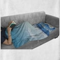 thumbnail image 6 of Airport Soft Flannel Fleece Throw Blanket, Cartoon Seascape Composition Plane Flies over Ocean with Shark, Cozy Plush for Indoor and Outdoor Use, 60" x 80", Azure Blue Sea Blue, by Ambesonne, 6 of 6