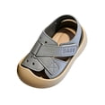 thumbnail image 4 of (0-4.5Years) Boys Girls Closed Toe Sandals Soft Sole Anti-Collision Summer Non-Slip Beach First Walker Shoes for Toddler Kids Gray 6 Toddler(22), 4 of 8