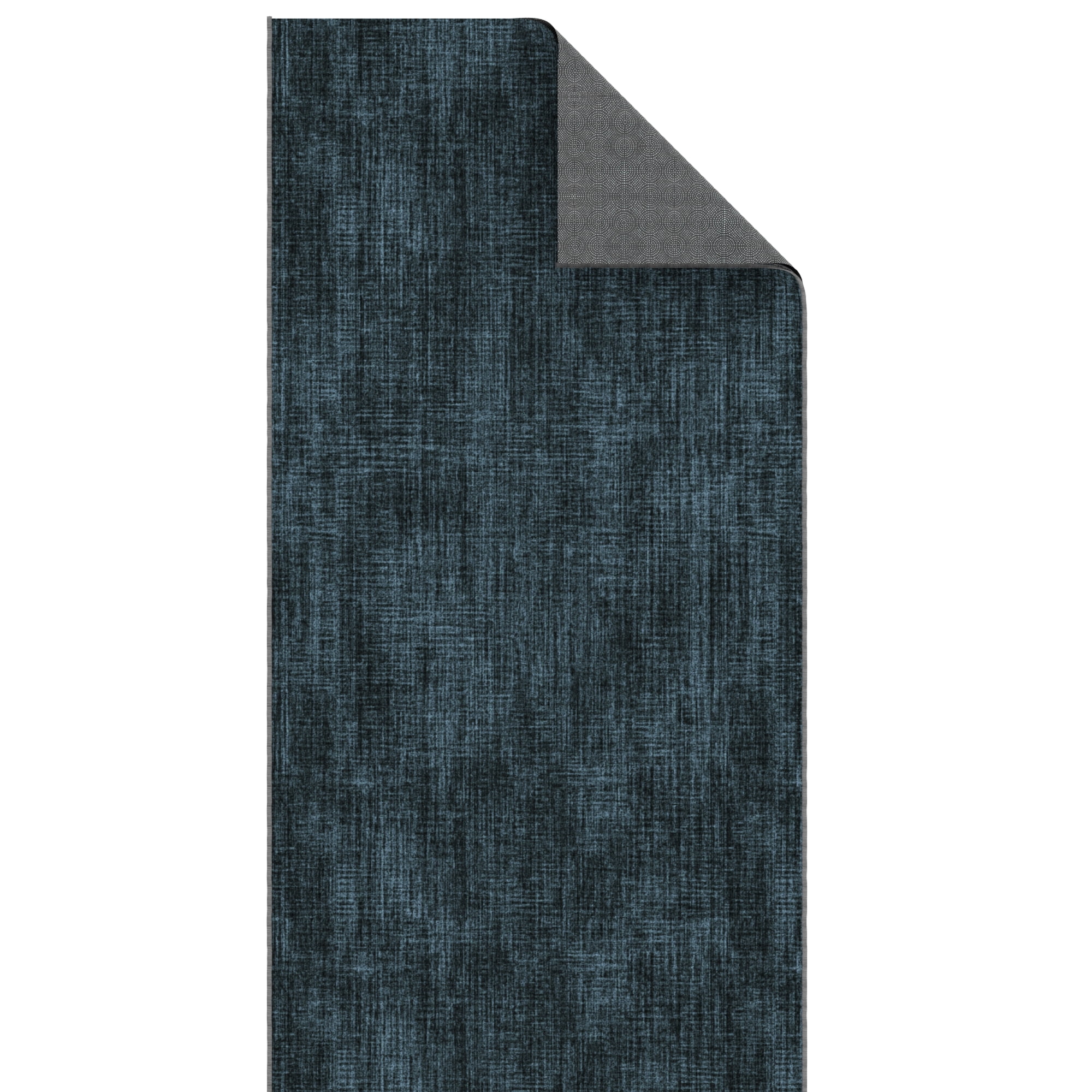Ottomanson Aisle Runner Rug 2'7" x 49' Soft Non-Slip Indoor Rug, Solid Charcoal Navy