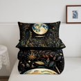 thumbnail image 5 of jejeloiu Cosmic Botanical Twin Comforter Sets For Girls,Whimsical Print Bedding Set,Multicolor Black,Black Reversible,2-Piece,1 Comforter and 1 Pillowcase, 5 of 7