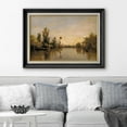 thumbnail image 2 of IDEA4WALL Premium Frame Wall Art Vintage Sunset Horizon Forest Lake Fine Art Nature Wilderness Landscape Illustrations Impressionism Pastel Artwork for Home Decor - 26"x36" Black, 2 of 5
