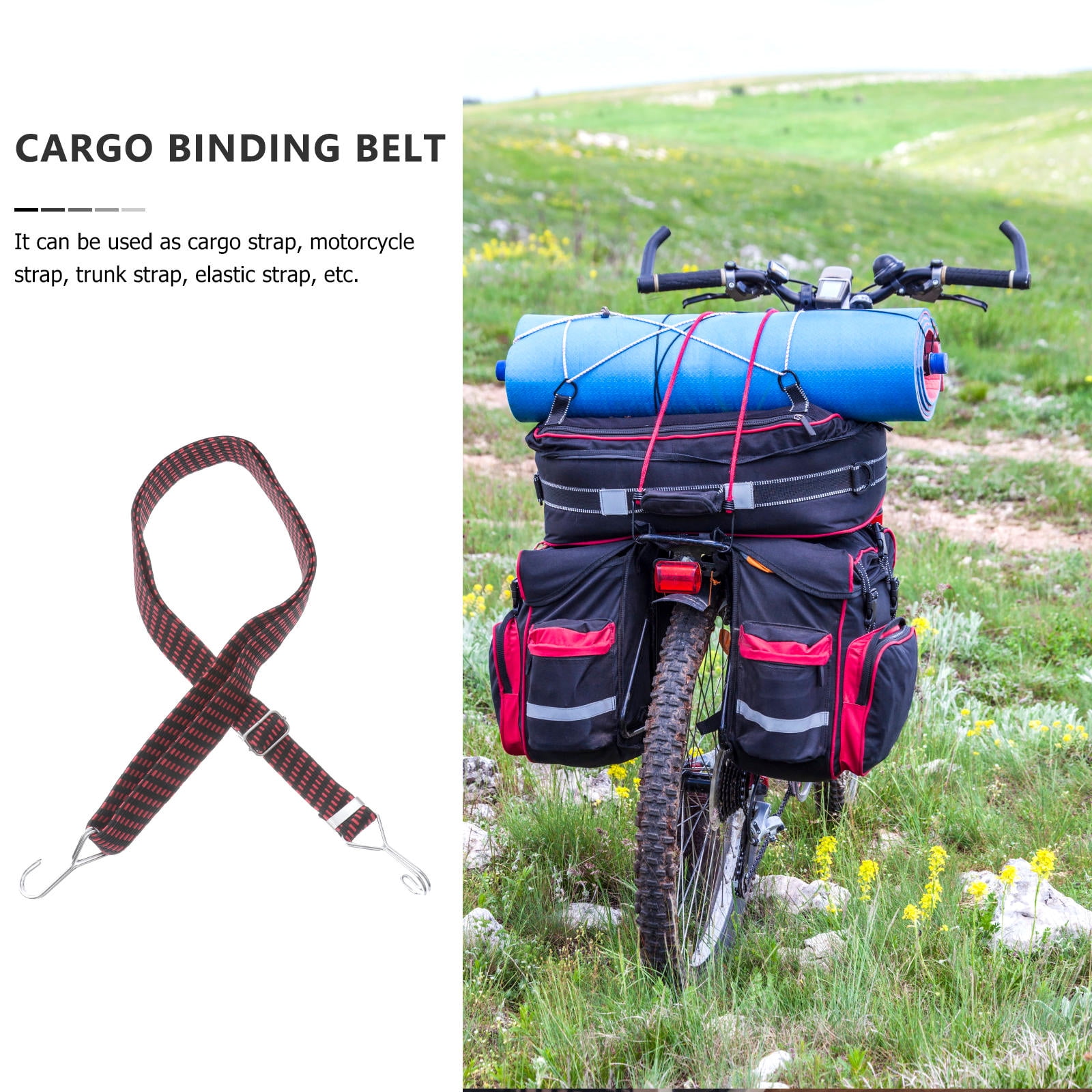 Masteelf 8 pcs  Adjustable Bungee Cords Long Flat Elasticity Ropes Heavy Duty Elastic Straps