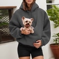 thumbnail image 2 of FUZHIQ Women's Fuzzy Pet Pouch Hoodie Cat Dog Carrier Sweatshirt Round Zipper Opening Kangaroo Pocket Plush Hooded Pullover for Small Pets, 2 of 6
