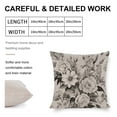 thumbnail image 2 of Cooling Pillow Case Black White Vintage Botanical Floral Toile Cushion Case 18"x18" Vintage Floral Pattern Victorian Classic Linen Cushion Case Outdoor Home Decoration Decor for Sofa Couch, 2 of 7