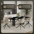 thumbnail image 5 of LeisureMod Markley Modern Dining Chair – Leather Upholstered, 360° Swivel, Ergonomic Design, Powder-Coated Iron Legs – Ideal for Home, Kitchen, Restaurants, and Cafes in Taupe, 5 of 13