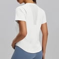 thumbnail image 6 of Workout Tops for Women Breathable Loose Fit Yoga T Shirts Short Sleeve Running Gym Athletic Tee Top White, 6 of 9