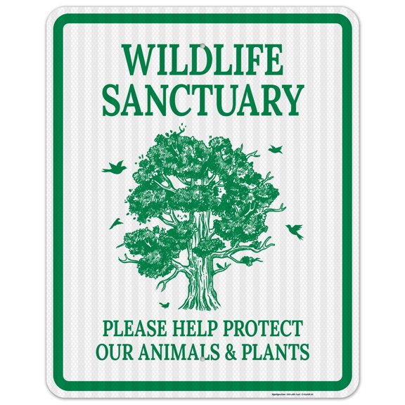 Wildlife Sanctuary Please Help Protect Our Animals And Plants With Symbol Sign,