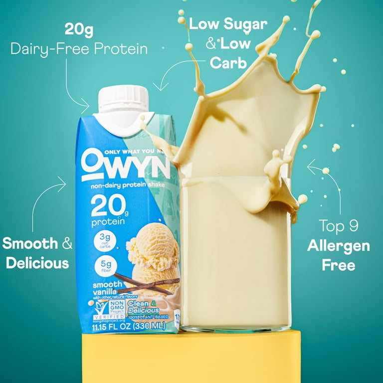OWYN Plant Based Protein Shake, Vanilla, 20g Protein, 11.15 fl oz, 4 Pack
