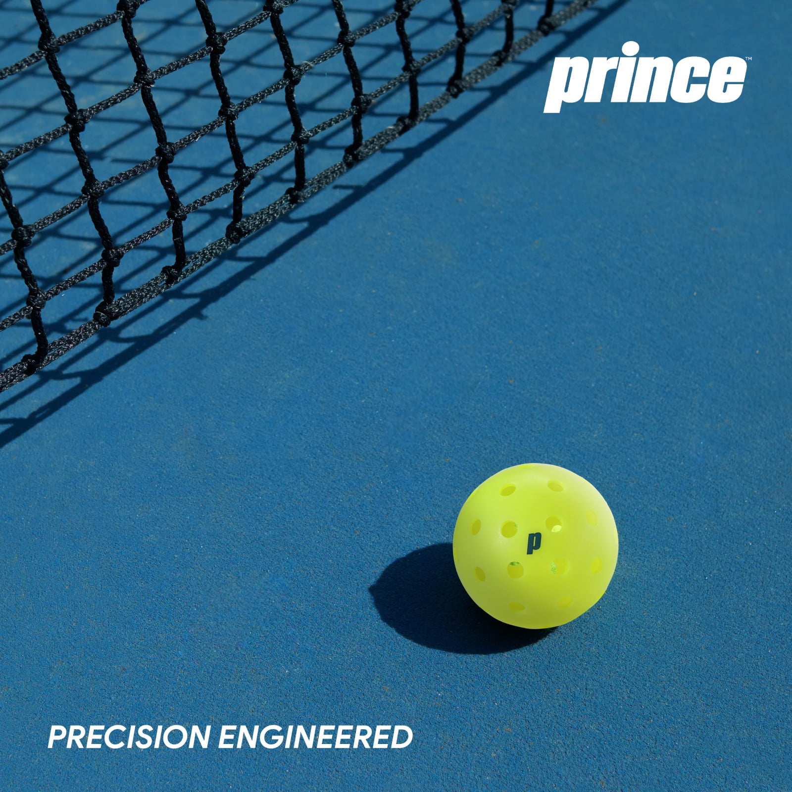 Prince Outdoor Pickleball Balls – 12 Pack with Mesh Bag, USA Pickleball Approved, 40-Hole Precision Design, High-Visibility Neon Yellow
