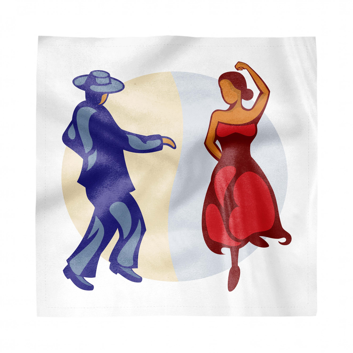 Spanish Napkins Set of 4, Funky Dancers Couple Latin Flamenco Gypsy
