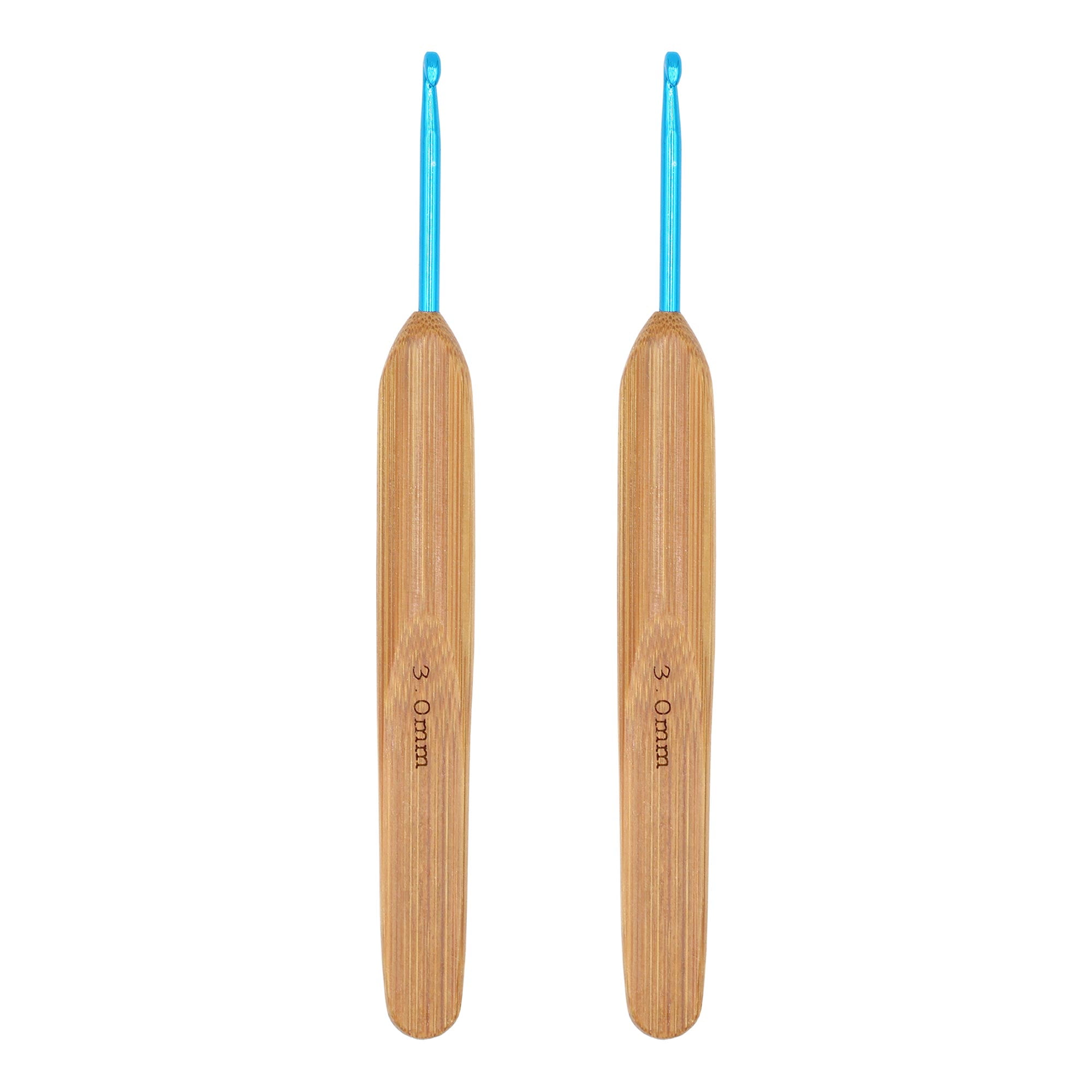 JubileeYarn Metal Crochet Hooks w/ Bamboo Handle 2 Piece Set Size