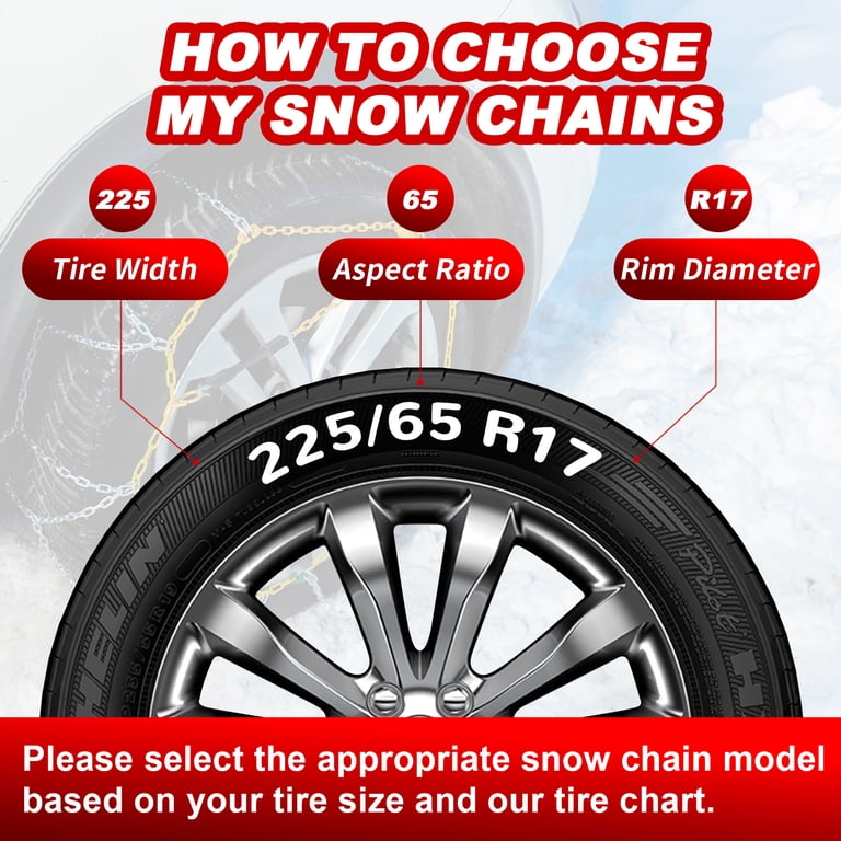 Lafati Auto-Tightening Snow Chains with Quick Buckle, Set of 2 photo 3