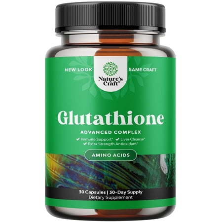Pure Glutathione Amino Acid Nutritional Supplement - Liver Support with Glutamic Acid and Milk Thistle Seed Extract for Skin Care and Immune Support