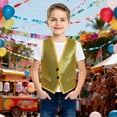 thumbnail image 2 of Kids Boys Sequin Vest Sleeveless V Neckline GoldVest Shiny Dance Vest Hip Hop Jazz Dance Party Shirts Outerwear 6-10 Years, 2 of 5