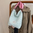thumbnail image 2 of Bolso Hobo Plumón para Mujer Bolso Hombro Acolchado Gran Capacidad Bolso Compras (verde), 2 of 9