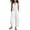 AJ10-White, variant on Wide Leg Jumpsuits For Women Sleeveless Half Button Up Stand Collared Linen Jumpsuits Loose Casual Long Overall With Pockets Wine M
