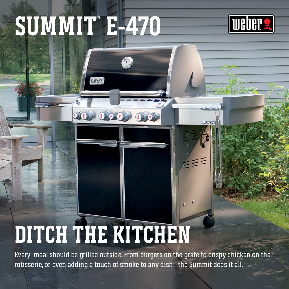 Weber Summit E-470 4-Burner Propane Gas Grill in Black with Built-In Thermometer and Rotisserie - image 4 of 23