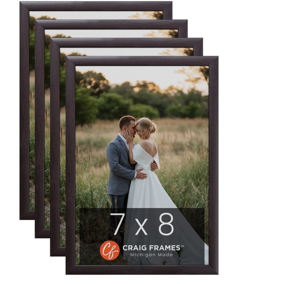 Craig Frames 7 x 8 inch Picture Frame Brazilian Walnut Brown, Set of Four