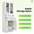 thumbnail image 3 of AENKYO 66.9'' Bathroom Storage Cabinet with Glass Doors, Drawers & Adjustable Shelf, White, 3 of 9
