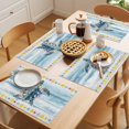 thumbnail image 5 of Summer Marine Life Placemats Set of 1, Nautical Sea Turtle Rustic Flowers Blue Wood Grain Non-Slip Place Mats Washable Table Mats for Kitchen Dining Table Decorations Indoor/Outdoor, 5 of 9