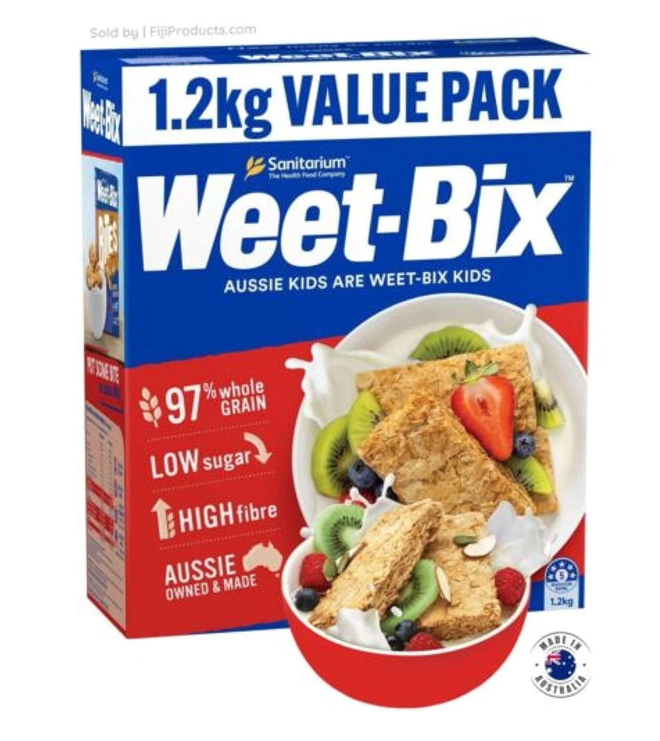 Weet-Bix™ by Sanitarium Australia (Value Pack Of 2 x 1.2kg EA) A Whole-grain Wheat Breakfast Cereal ...