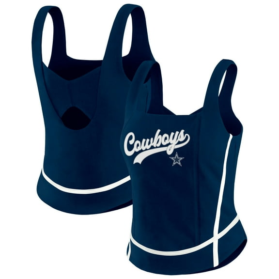 Women's WEAR by Erin Andrews Navy Dallas Cowboys Square Neck Tank Top