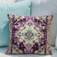 thumbnail image 6 of Boho Throw Pillow Covers 20x20 inch Set of 2 Monaco Rug Persian Carpet Double Sided Pattern Cotton Soft Pillow Case Cushion Cover Pillowcase for Couch Sofa Bed Decorative (Purple), 6 of 6
