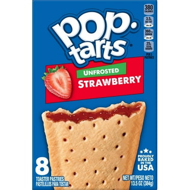 Kelloggs Pop Tarts Unfrosted Strawberry Toaster Pastries, 13.5 oz, 8 Count