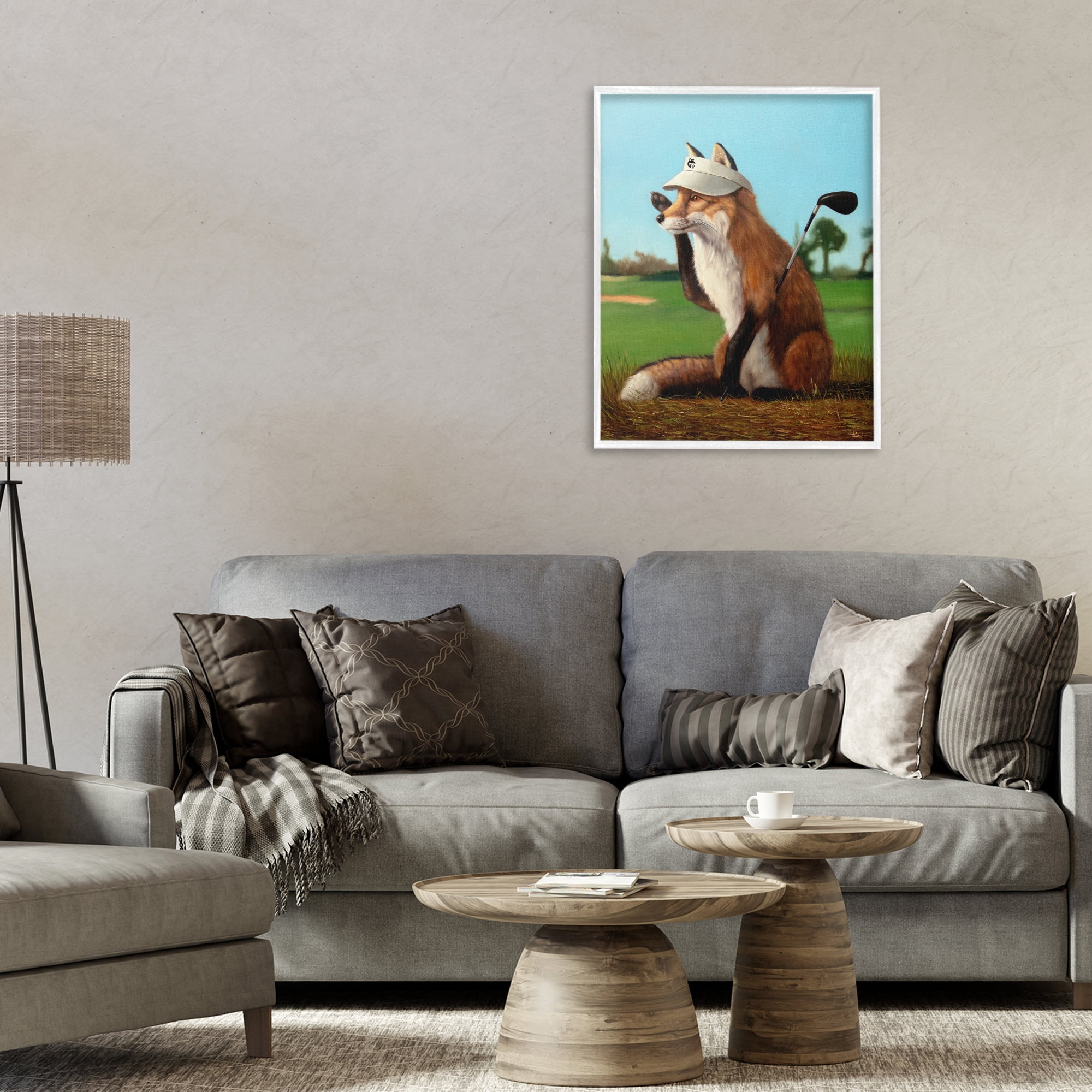 Stupell Industries Fox Drive Golfer White Framed Giclee Art, design by Lucia Heffernan