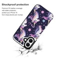 thumbnail image 2 of Compatible with iPhone 11 12 13 mini 14 15 16 Pro Max Plus Wallet Case with Card Holder, PU Leather Kickstand Card Slots Case ( Dark Unicorn Pattern, iPhone 16 Pro), 2 of 7