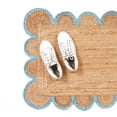 thumbnail image 2 of Rectangle Rug Natural Jute Rug Hand Braided Beige and Light Sky Blue Color Area Rug, 2 of 5