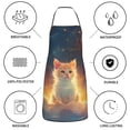 thumbnail image 6 of Easygdp Starry Sky Constellation Cat Apron Waterdrop Resistant with 2 Pockets,Oil Resistant Cooking Kitchen Chef Apron for Women Men, 6 of 7