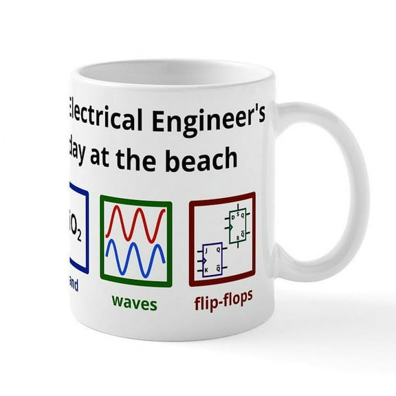 CafePress - An Electrical Engineers Day At The Beach Mug - 11 oz Ceramic Mug - Novelty Coffee Tea Cup