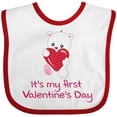 thumbnail image 3 of Inktastic It's My First Valentine's Day Boys or Girls Baby Bib, 3 of 4