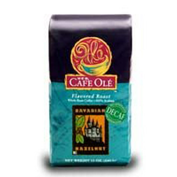 Cafe Ole HEB Whole Bean Coffee, Decaf Hazelnut Medium Dark Roast, 12 oz