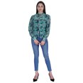 thumbnail image 5 of Moomaya Full Sleeve Sheer Top For Women Formal Shirt Printed Tunic, 5 of 9