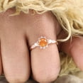 thumbnail image 2 of SHREENATHJEWELRY 6MM / 2Ct Natural Sunstone Wedding Ring- CZ Diamond Cross Over Statement Jewelry Orange Gemstone Gift Ring, 2 of 6