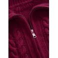 thumbnail image 3 of PRETTYGARDEN Women's Cable Knit Cropped Cardigan Sweaters Oversized Sweater, Long Sleeve Zip Up Jacket, Collared Neck, Ribbed Hem, Cozy Soft Casual Wear, Fall Clothes Winter Outerwear, 3 of 9
