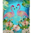 thumbnail image 2 of Boho Hue Studio 26x31 Gold Ornate Wood Framed with Double Matting Museum Art Print Titled - Orchid Flamingos, 2 of 4