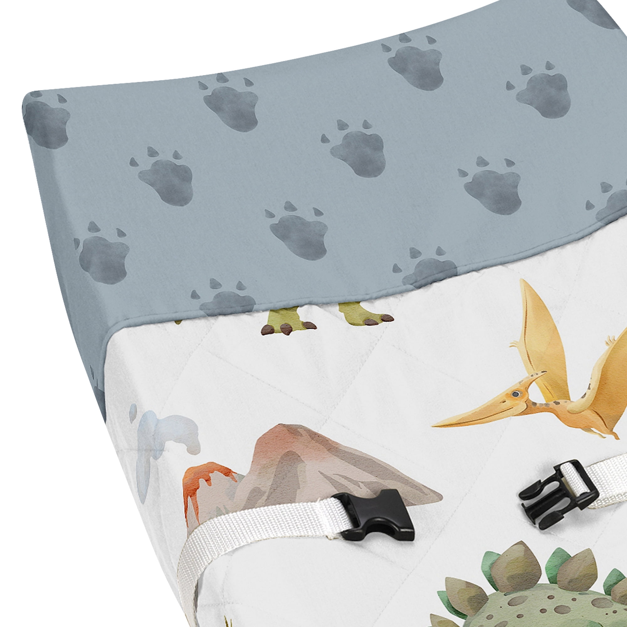 Sweet Jojo Designs Watercolor Dinosaur Dino Multicolor Changing Pad Cover