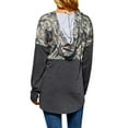 thumbnail image 6 of STARVNC Women Lace Up Camouflage Colorblock Hooded Long Sleeve Top, 6 of 7