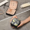 thumbnail image 2 of Lemon Bird Night Primrose Travel Jewelry Box, PU Leather Small Jewelry Organizer Boxes for Women Girls, Mini Portable Jewerly Storage Display Holder for Earrings, Ring, Necklaces, Bracelets, 2 of 7