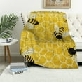 thumbnail image 4 of FCXZI Bees Honeycomb Flannel Blanket Soft Reversible Multi-Purpose 30*40in, 4 of 7