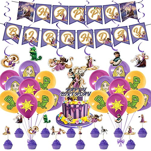 Rapunzel Tangled Girl Birthday Party Supplies Loot Bags Tableware Plates Decor 