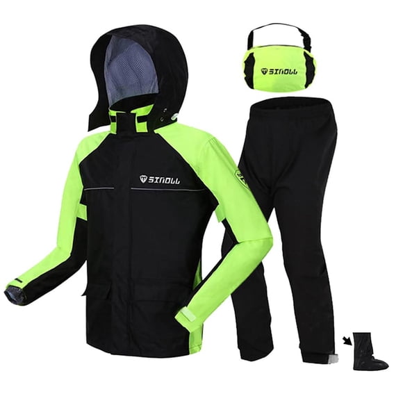 Traje Impermeable SINOLL Reflectante Motocicletas Unisex Con Fundas Zapatos Ocultas