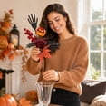 thumbnail image 5 of Halloween Artificial Botanicals Skull Hand Pumpkin Maple Leaf Centerpiece for Fall Party Counter Decor Vase Arrangement, 5 of 8