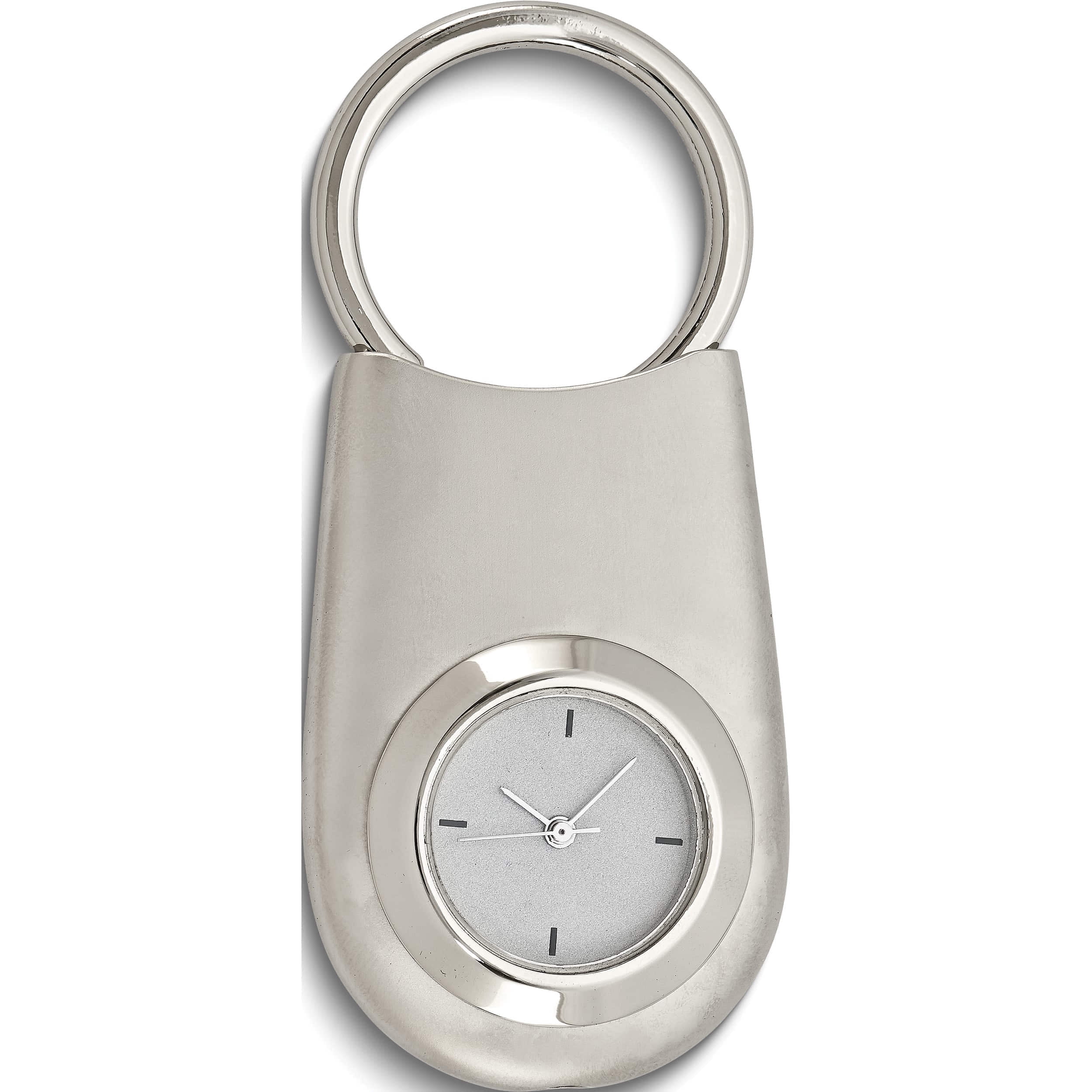 Fashion Nickel-Plated Oval Clock Key Ring (3 X 1.5) Made In China gl8648